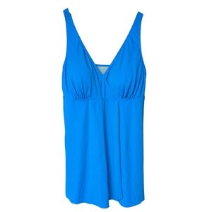 Swimsuits For All Blue One Piece Skirted Swimsuit Size 20